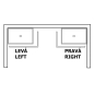 KARIA 90x80 Corner Panel, (H) 11cm, gauche