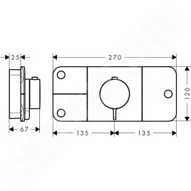 Axor One - Module thermostatique encastré pour 3 sorties, chrome 45713000