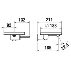 Laufen Kartell - Mitigeur de lavabo encastré Disc, chrome H3113370041201