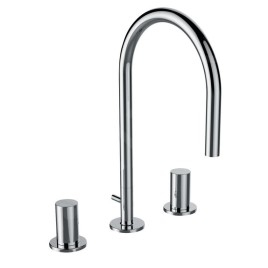 Laufen Kartell - Mitigeur de lavabo avec vidage, installation à 3 trous, chrome H3123330042211