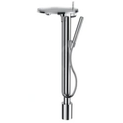 Laufen Kartell - Mitigeur de baignoire pour montage au sol avec accessoires, chrome H3213310041211