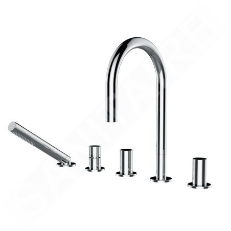 Laufen Kartell - Mitigeur pour rebord de baignoire, installation à 5 trous, chrome H3223350042821