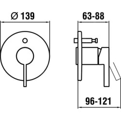 Laufen Kartell - Mitigeur encastré pour 2 sorties, chrome H3213360040001