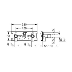 Grohe Accessoires - Set de raccordement pour mitigeur thermostatique électronique de lavabo 39383000