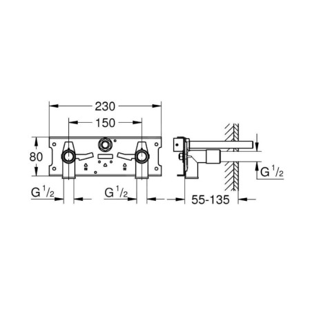 Grohe Accessoires - Set de raccordement pour mitigeur thermostatique électronique de lavabo 39383000