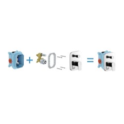 Ravak 10° - Mitigeur de baignoire encastré TD 065.00 encastré, pour R-box, chrome X070070