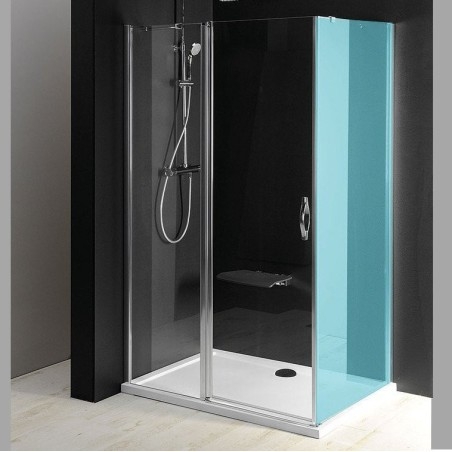 ONE Porte de douche avec pièce fixe 900 mm, verre clair