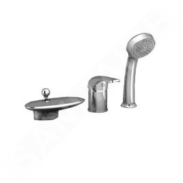 Ravak Rosa - Mélangeur bord de baignoire RS 025.00, montage 3 trous, chromé X07P003