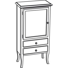 RETRO Unité de stockage 60x120x38cm, blanc gauche/ancien