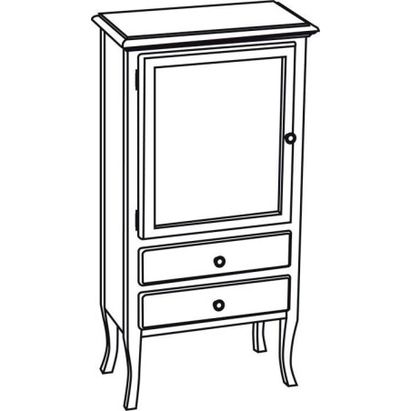 RETRO Unité de stockage 60x120x38cm, blanc gauche/ancien