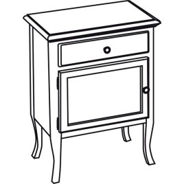 RETRO Unité de stockage 60x80x38cm, gauche/oak