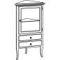 Unité de rangement de coin RETRO 60x120x47cm, blanc droit/âge