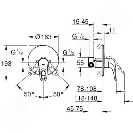 Grohe Eurostyle - Mitigeur de douche encastré avec corps d’encastrement, chrome 33635003