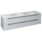 WAVE Double Vanity Unité 179,7x50x47,8cm, chêne blanc/argent WAVE Double Vanity Unité 179,7x50x47,8cm, chêne blanc/argent