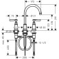 Axor Montreux - Mitigeur de lavabo 180, installation à 3 trous, nickel brossé 16514820