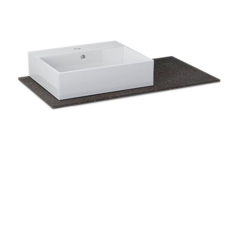 WAVE Rockstone Countertop 90x48cm pour PURITY 50cm Washbasin, gauche WAVE Rockstone Countertop 90x48cm pour PURITY 50cm Washbasin, gauche