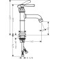 Axor Montreux - Mitigeur de lavabo à levier 100 sans tirette, chrome 16516000