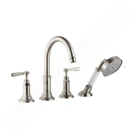Axor Montreux - Mitigeur de baignoire à 4 trous pour bord de baignoire,  nickel brossé 16550820