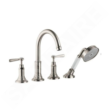 Axor Montreux - Mitigeur de baignoire à 4 trous pour bord de baignoire,  nickel brossé 16550820