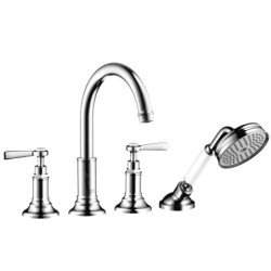 Axor Montreux - Robinet de baignoire montage sur bord de carrelage 4 trous, nickel brossé 16554820