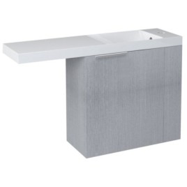 LATUS VI Vanity Unit 50x50x22cm, chêne droit/argent