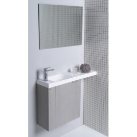 LATUS VI Vanity Unité 50x50x22cm, chêne gauche/argent
