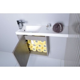 LATUS VI Vanity Unité 50x50x22cm, chêne gauche/argent