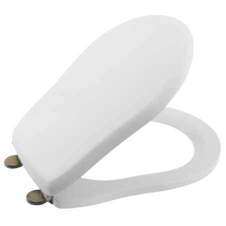RETRO Siège toilette Soft Close, polyester, blanc/bronze