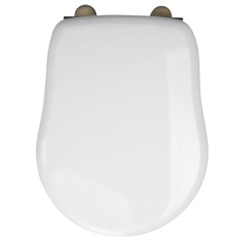 RETRO Siège toilette Soft Close, polyester, blanc/bronze