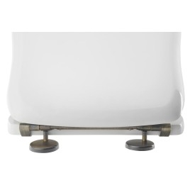 RETRO Siège toilette Soft Close, polyester, blanc/bronze