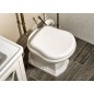 RETRO Siège toilette Soft Close, polyester, blanc/bronze