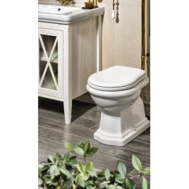 RETRO Siège toilette Soft Close, polyester, blanc/bronze