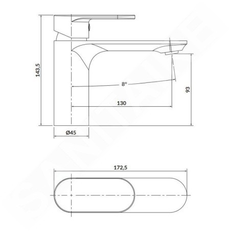 Cersanit Crea - Mitigeur de lavabo, chrome S951-328