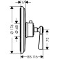 Axor Montreux - Mitigeur thermostatique encastré haut débit, nickel brossé 16824820