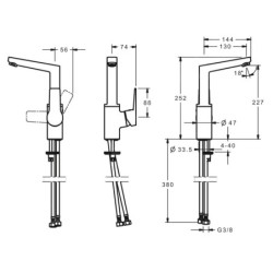 Hansa Twist - Mitigeur de lavabo, chrome 09552203