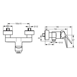 Hansa Twist - Mitigeur de douche, chrome 09670185