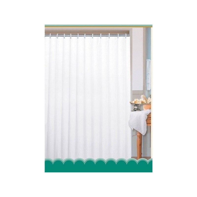 Rideaux de douche 180x200cm, polyester/blanc