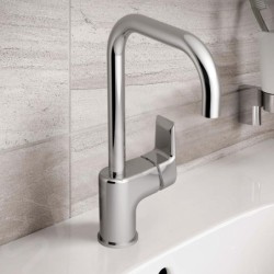 Ideal Standard Tesi - Mitigeur de lavabo à levier avec tuyau d’écoulement pivotant et vidage, chrome A6571AA