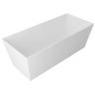 KVADRIE - Bain de marbre cultivé 1590x650x550mm, blanc brillant