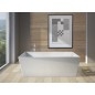 KVADRIE - Bain de marbre cultivé 1590x650x550mm, blanc brillant