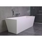 KVADRIE - Bain de marbre cultivé 1590x650x550mm, blanc brillant