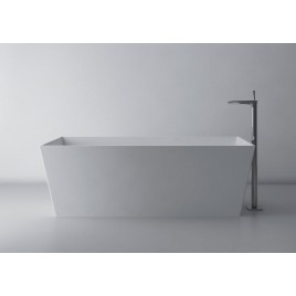 KVADRIE - Bain de marbre cultivé 1590x650x550mm, blanc brillant