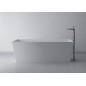 KVADRIE - Bain de marbre cultivé 1590x650x550mm, blanc brillant