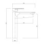 Cersanit Crea - Mitigeur de lavabo, nickel S951-335