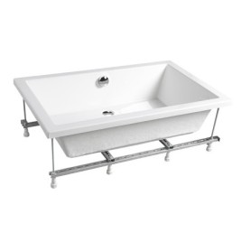 DEEP Rectangle Shower Tray avec Support. Cadre 110x90x26cm, Blanc