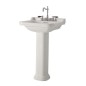 WALDORF Lavabo en céramique 60x55cm, 3 trous, blanc