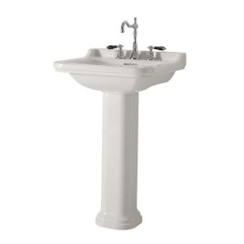 WALDORF Lavabo en céramique 60x55cm, 3 trous, blanc
