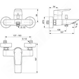 Ideal Standard Tesi - Mitigeur de baignoire, chrome A6583AA