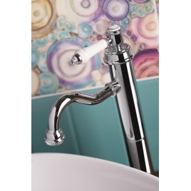 VIENNA Tall Washbasin Mixer Tap sans Pop Up Waste, chrome