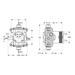 Ideal Standard Archimodule - Corps de base pour mitigeurs encastrés A1501NU